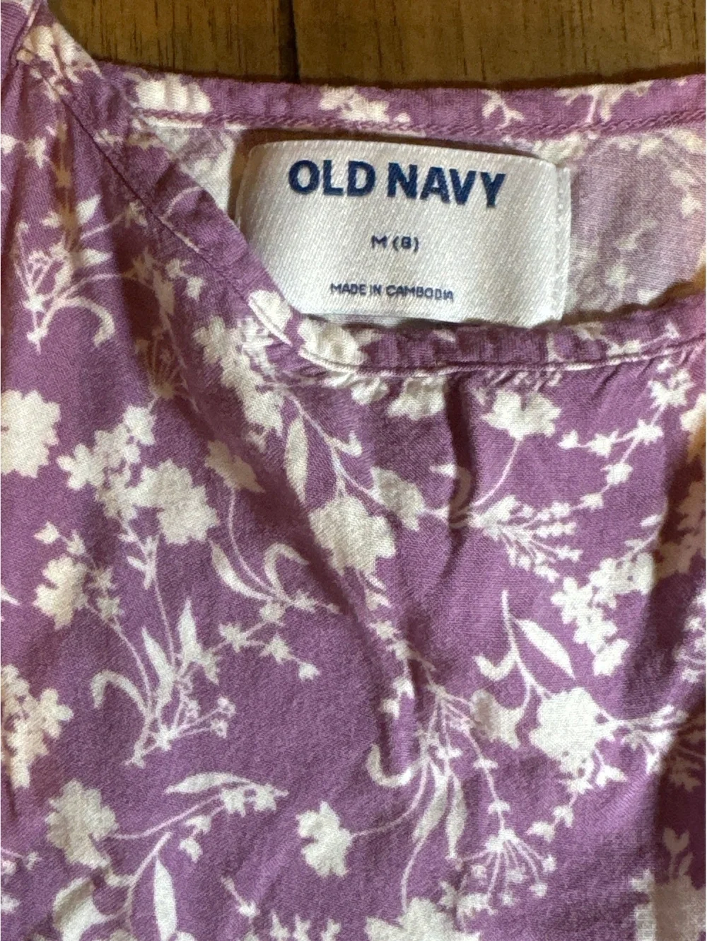 Old Navy Girls Floral Sleeveless Dress Purple White Medium (8) 8T